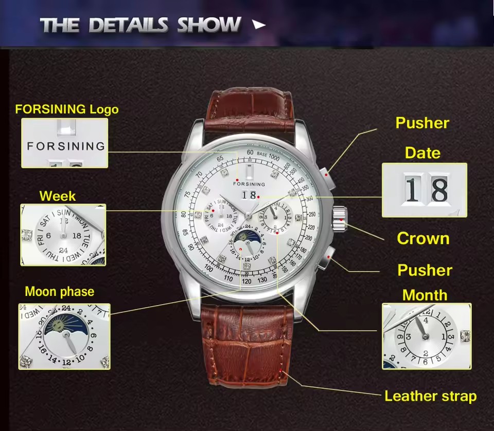 FORSINING Çoğaltma Çok Fonksiy - Patek Philippe Watch Aquanaut incelemesi ve fiyatı